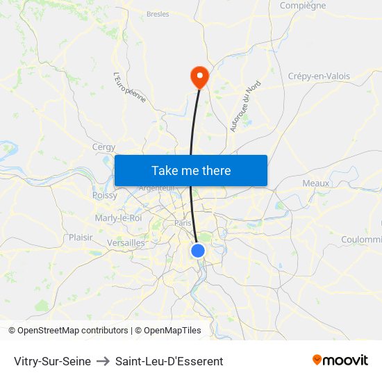 Vitry-Sur-Seine to Saint-Leu-D'Esserent map