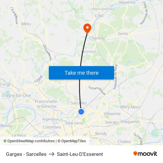 Garges - Sarcelles to Saint-Leu-D'Esserent map