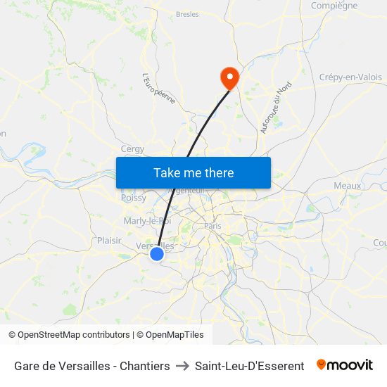 Gare de Versailles - Chantiers to Saint-Leu-D'Esserent map