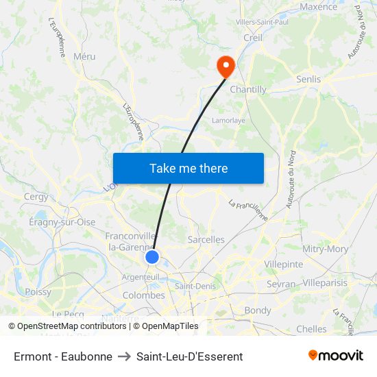 Ermont - Eaubonne to Saint-Leu-D'Esserent map