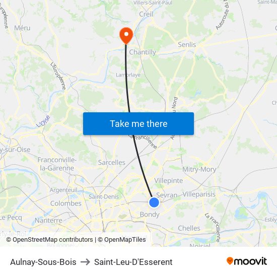 Aulnay-Sous-Bois to Saint-Leu-D'Esserent map