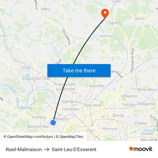 Rueil-Malmaison to Saint-Leu-D'Esserent map