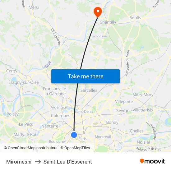 Miromesnil to Saint-Leu-D'Esserent map