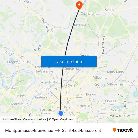 Montparnasse-Bienvenue to Saint-Leu-D'Esserent map