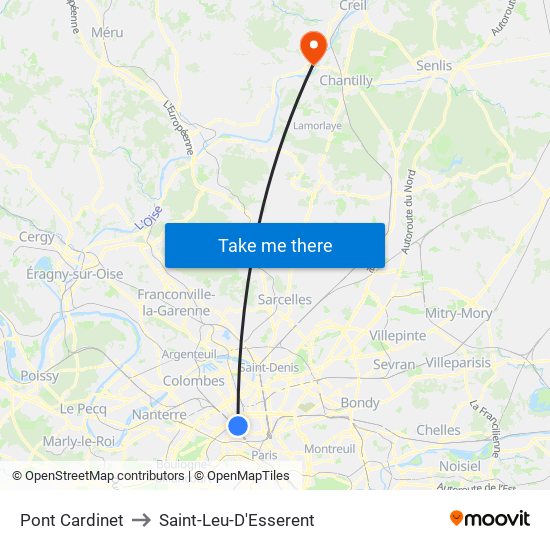 Pont Cardinet to Saint-Leu-D'Esserent map