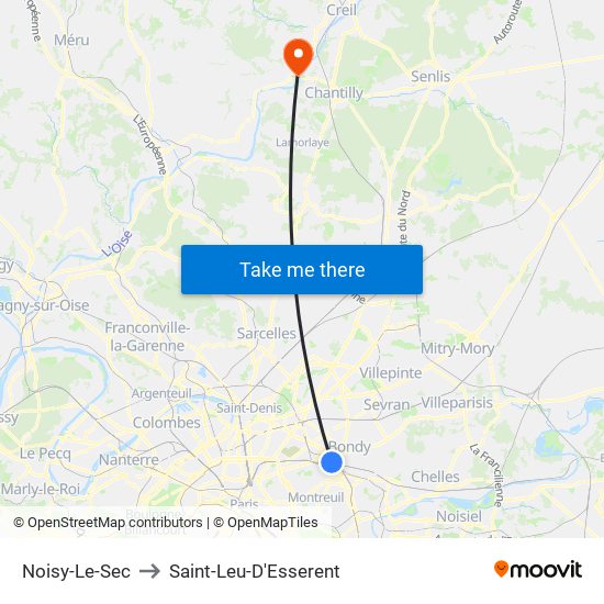 Noisy-Le-Sec to Saint-Leu-D'Esserent map