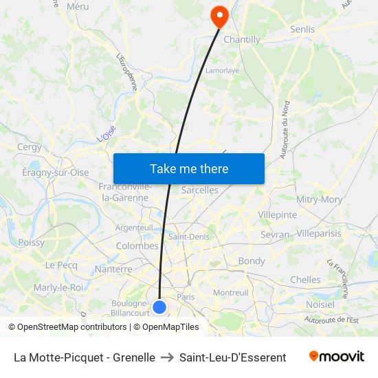 La Motte-Picquet - Grenelle to Saint-Leu-D'Esserent map