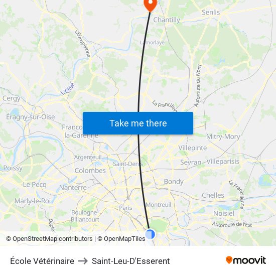 École Vétérinaire to Saint-Leu-D'Esserent map