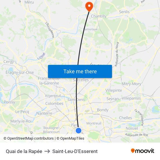 Quai de la Rapée to Saint-Leu-D'Esserent map
