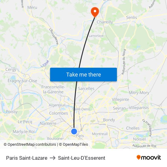 Paris Saint-Lazare to Saint-Leu-D'Esserent map