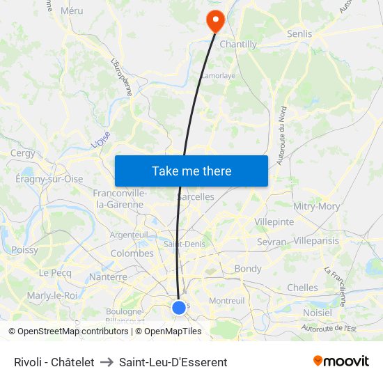 Rivoli - Châtelet to Saint-Leu-D'Esserent map