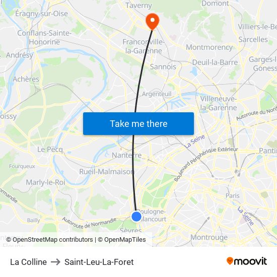 La Colline to Saint-Leu-La-Foret map