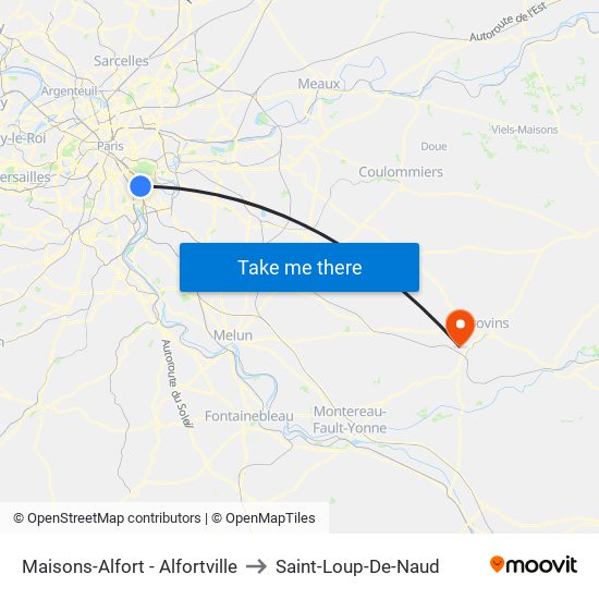 Maisons-Alfort - Alfortville to Saint-Loup-De-Naud map