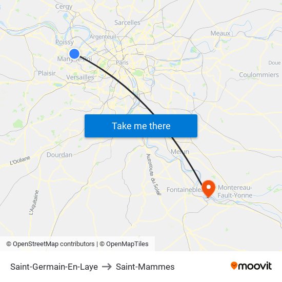 Saint-Germain-En-Laye to Saint-Mammes map