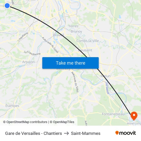 Gare de Versailles - Chantiers to Saint-Mammes map