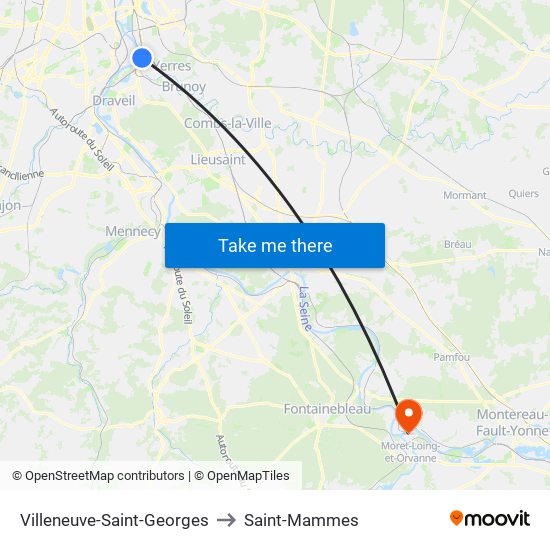 Villeneuve-Saint-Georges to Saint-Mammes map
