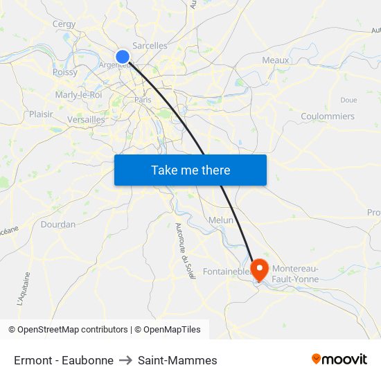 Ermont - Eaubonne to Saint-Mammes map