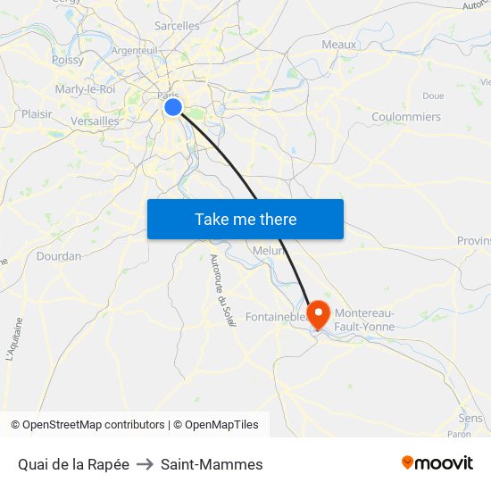 Quai de la Rapée to Saint-Mammes map