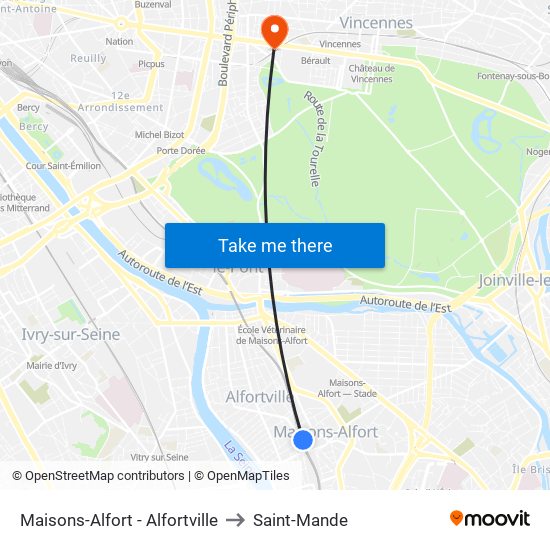 Maisons-Alfort - Alfortville to Saint-Mande map