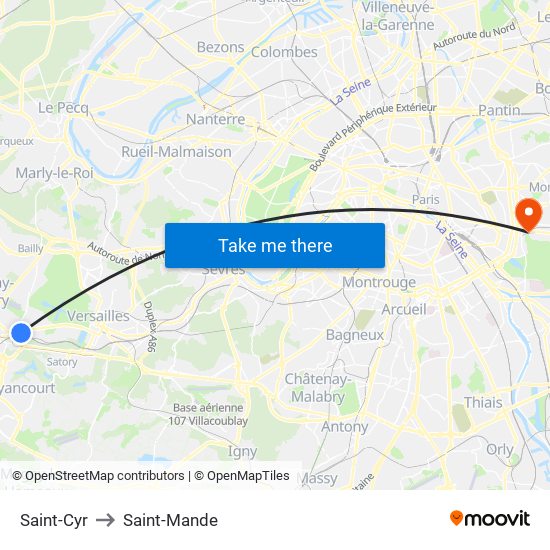 Saint-Cyr to Saint-Mande map