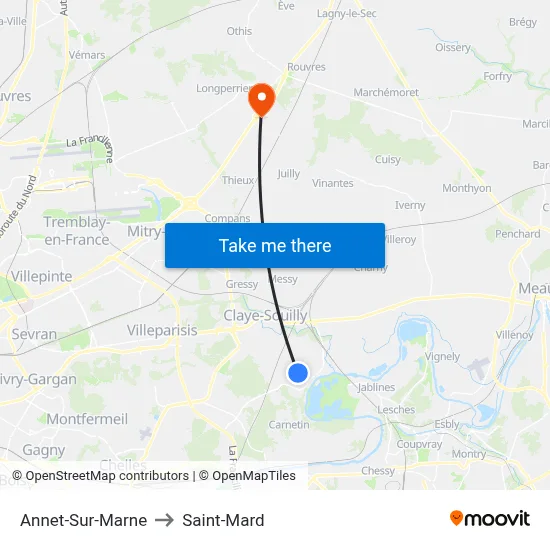 Annet-Sur-Marne to Saint-Mard map