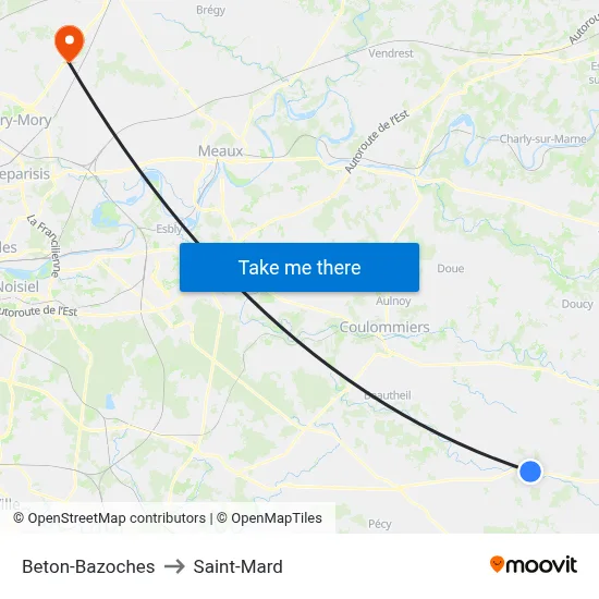 Beton-Bazoches to Saint-Mard map