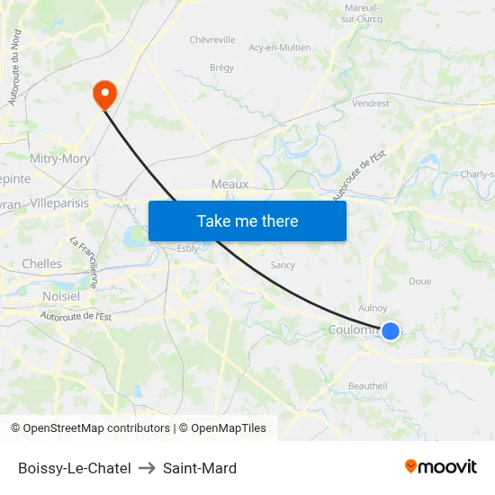 Boissy-Le-Chatel to Saint-Mard map