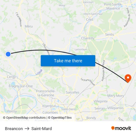 Breancon to Saint-Mard map