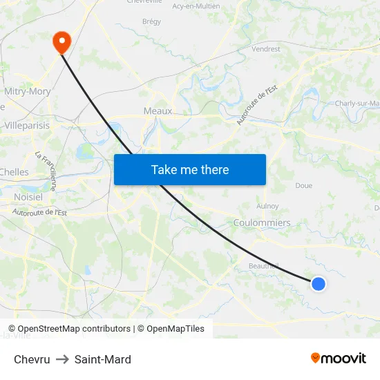 Chevru to Saint-Mard map