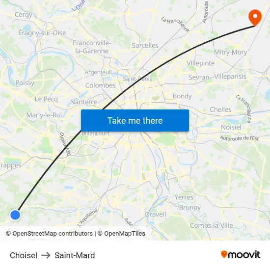 Choisel to Saint-Mard map