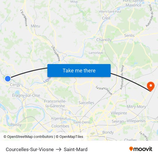 Courcelles-Sur-Viosne to Saint-Mard map