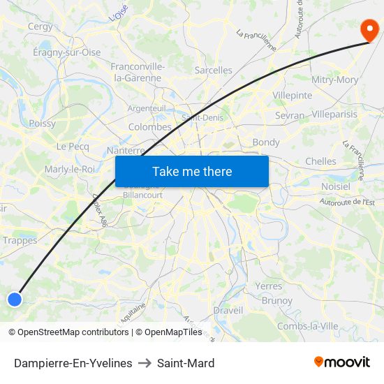 Dampierre-En-Yvelines to Saint-Mard map