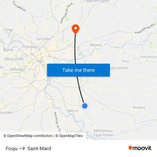 Fouju to Saint-Mard map