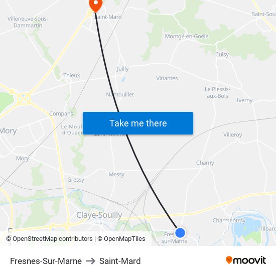 Fresnes-Sur-Marne to Saint-Mard map