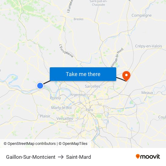 Gaillon-Sur-Montcient to Saint-Mard map