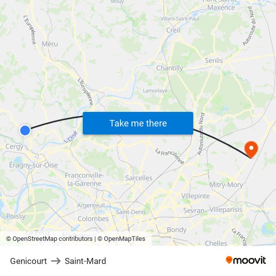 Genicourt to Saint-Mard map