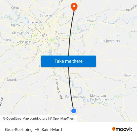 Grez-Sur-Loing to Saint-Mard map