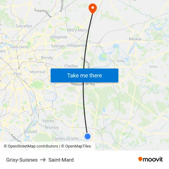 Grisy-Suisnes to Saint-Mard map