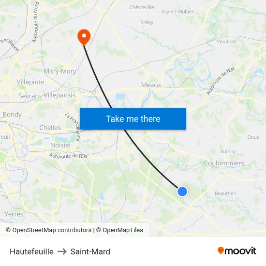 Hautefeuille to Saint-Mard map
