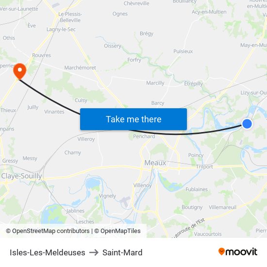 Isles-Les-Meldeuses to Saint-Mard map