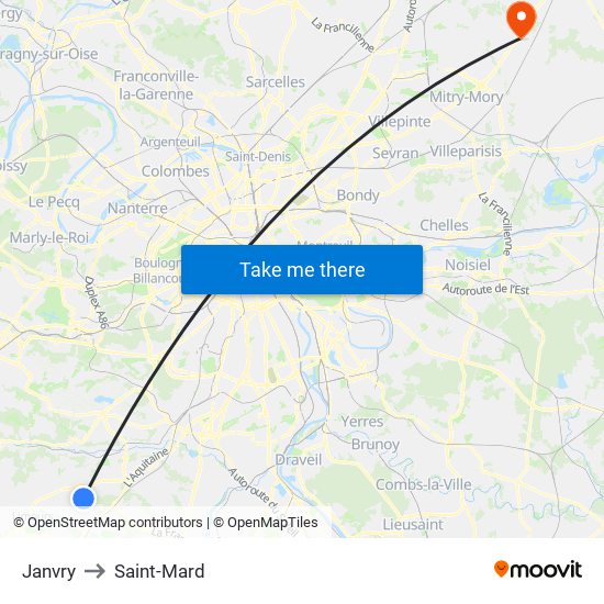 Janvry to Saint-Mard map