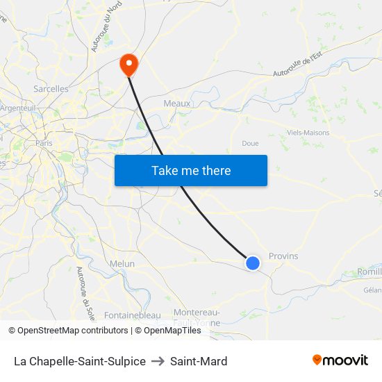 La Chapelle-Saint-Sulpice to Saint-Mard map