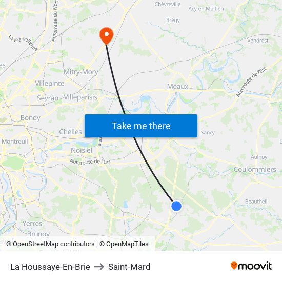 La Houssaye-En-Brie to Saint-Mard map
