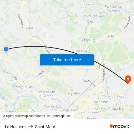 Le Heaulme to Saint-Mard map