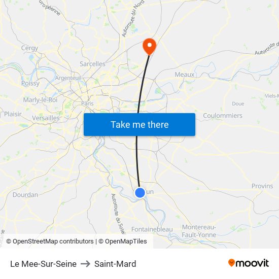 Le Mee-Sur-Seine to Saint-Mard map