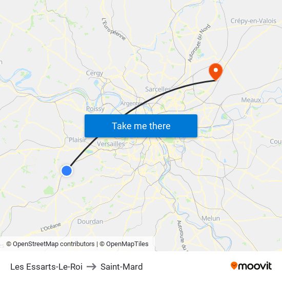 Les Essarts-Le-Roi to Saint-Mard map