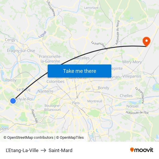 L'Etang-La-Ville to Saint-Mard map