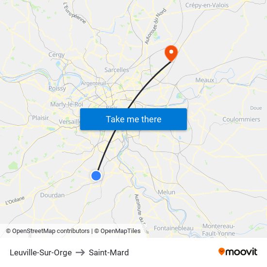 Leuville-Sur-Orge to Saint-Mard map