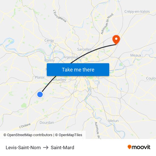 Levis-Saint-Nom to Saint-Mard map