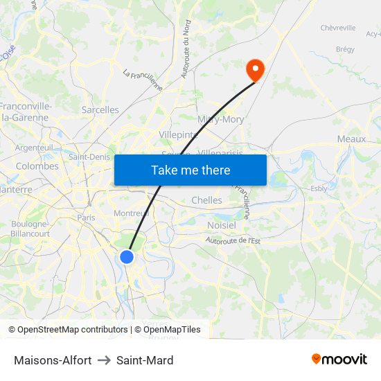 Maisons-Alfort to Saint-Mard map